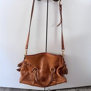 Dooney & Bourke Cognac Leather Fringe Shoulder Bag